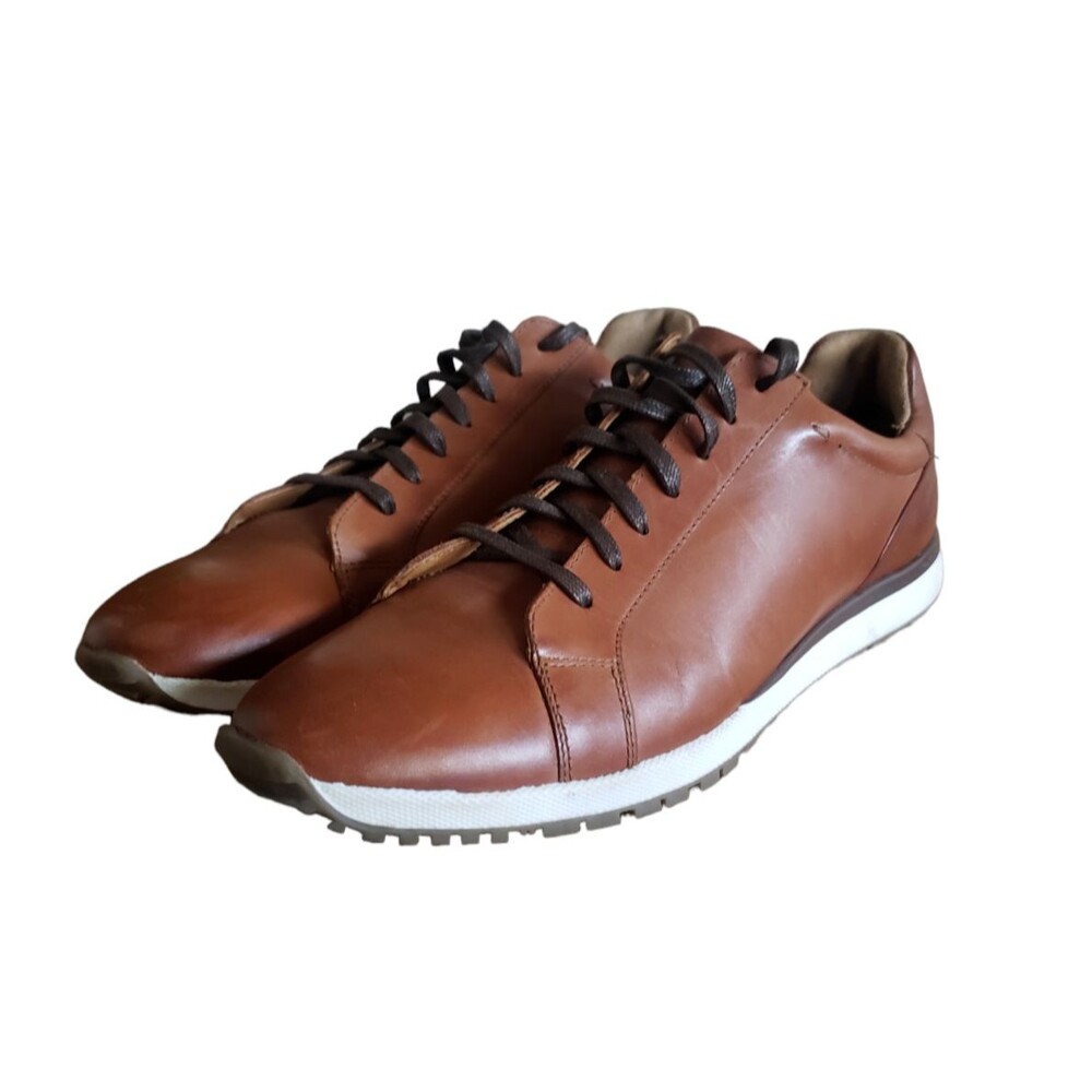 Mens Bacco Bucci Meyer Cognac Brown Leather Athletic Shoes Sneakers  Size 12 NEW